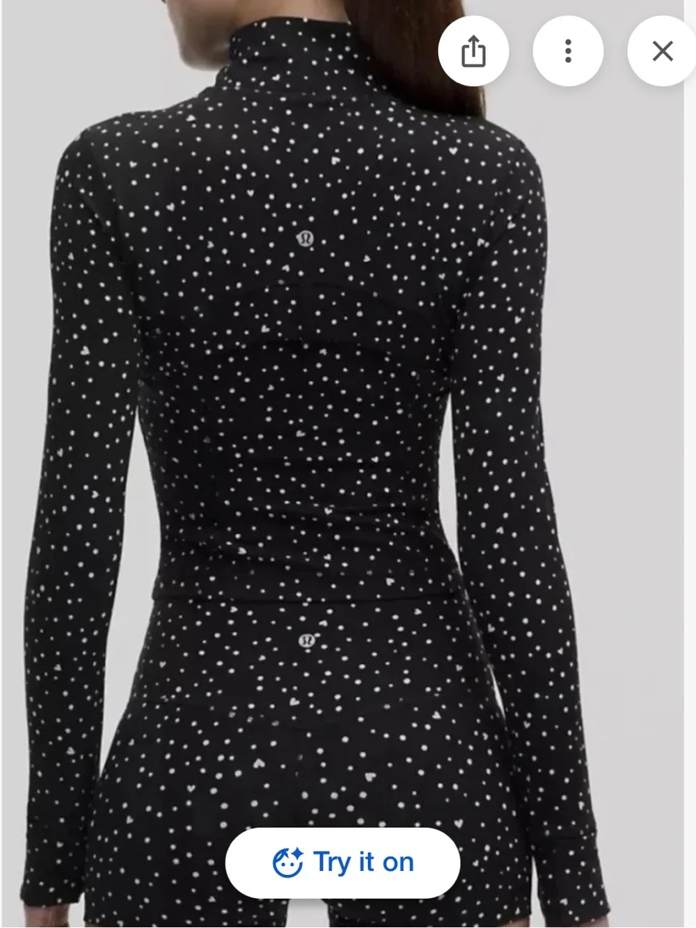 Lululemon Define Cropped Jacket Nulu SOLD OUT Black/Heart Scattered size 10 NWT - Picture 2 of 8